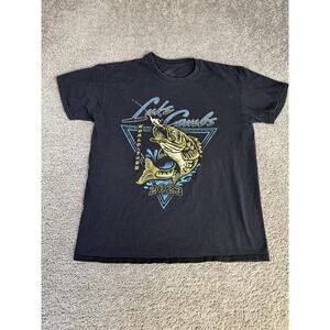 Luke Combs Shirt Mens M Black Bass Fish Graphic Crew Neck Cotton Tagless